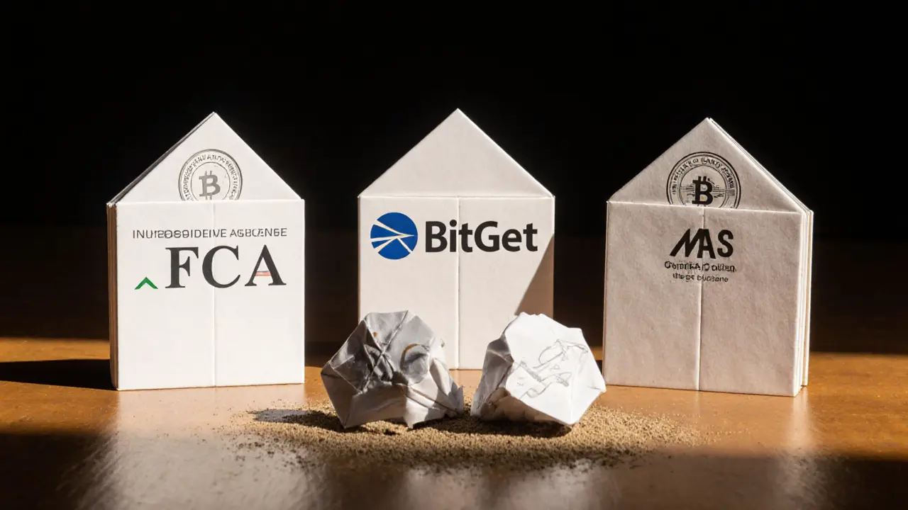 Clean origami exchanges standing strong beside a collapsing Fides figure in dust.