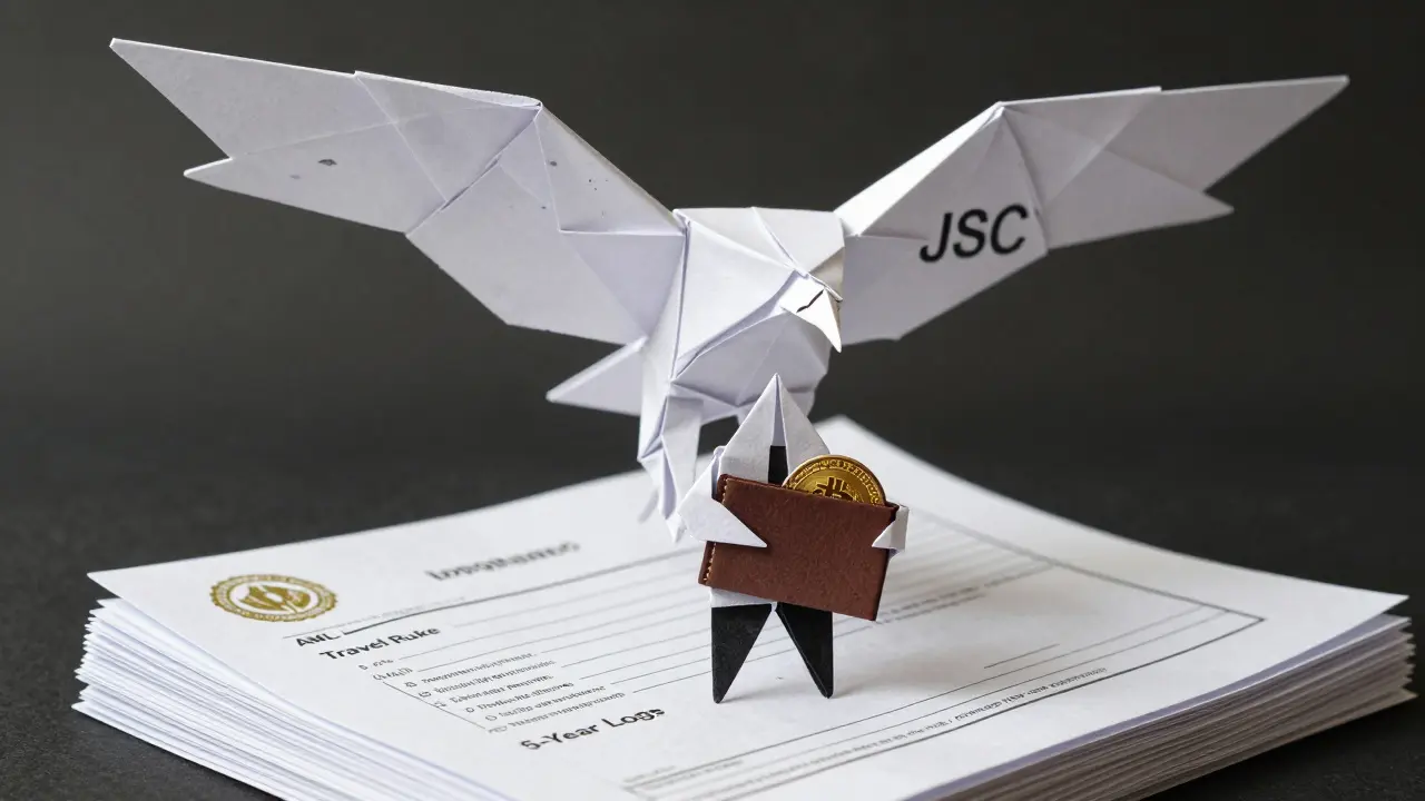 Freelancer overwhelmed by compliance papers under watchful JSC eagle