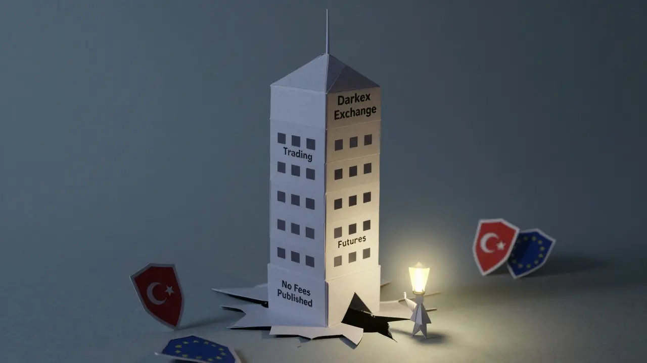 Origami skyscraper with no windows, cracked foundation, and shattered regulatory shields.