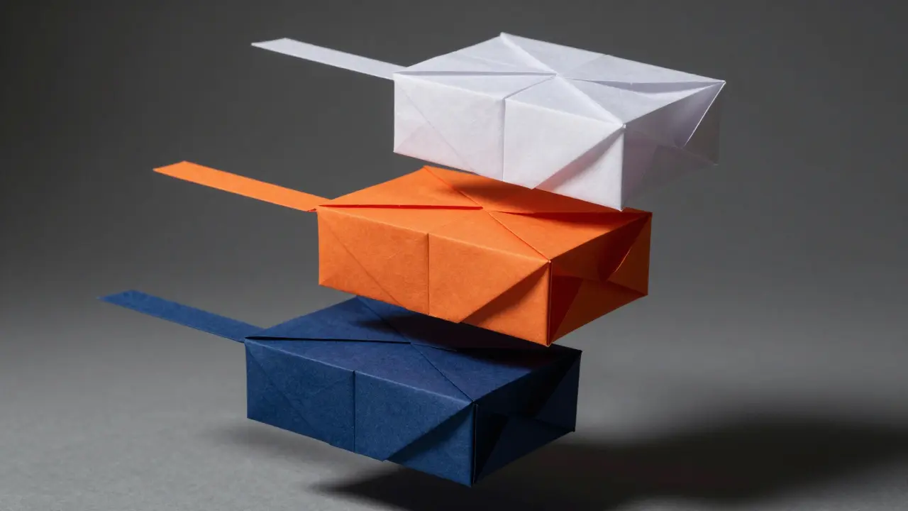 Layered paper blocks representing blockchain architecture.