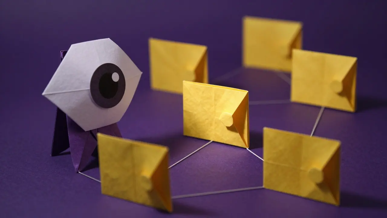 Folded paper network representing a blockchain snapshot