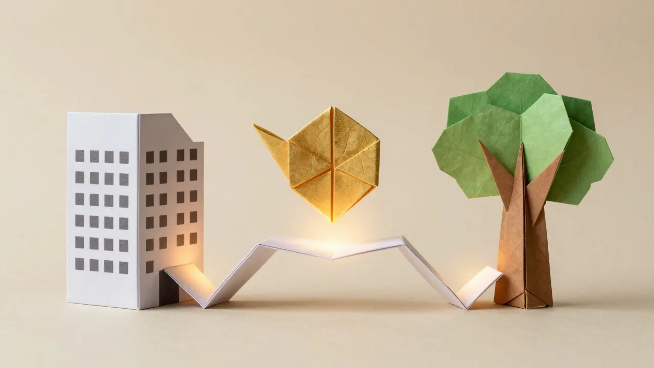 Golden origami token bridging advertiser and publisher structures