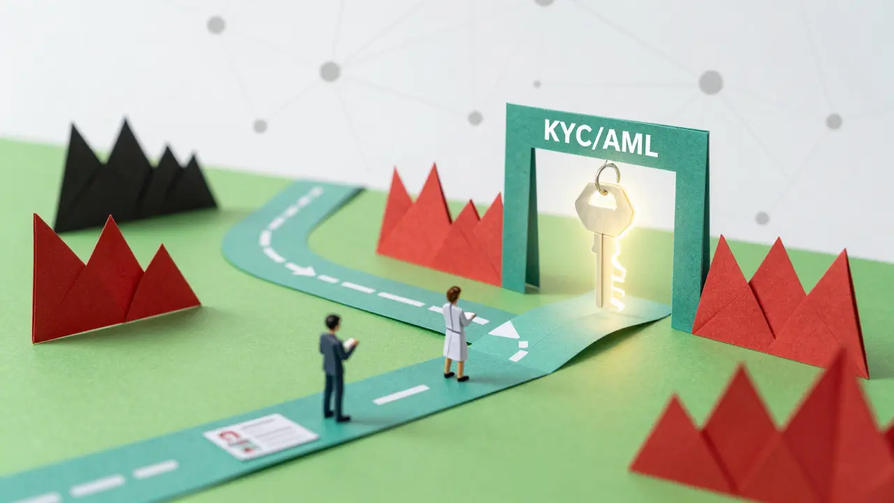 Origami roadmap illustrating compliance steps and challenges for fintech entry.