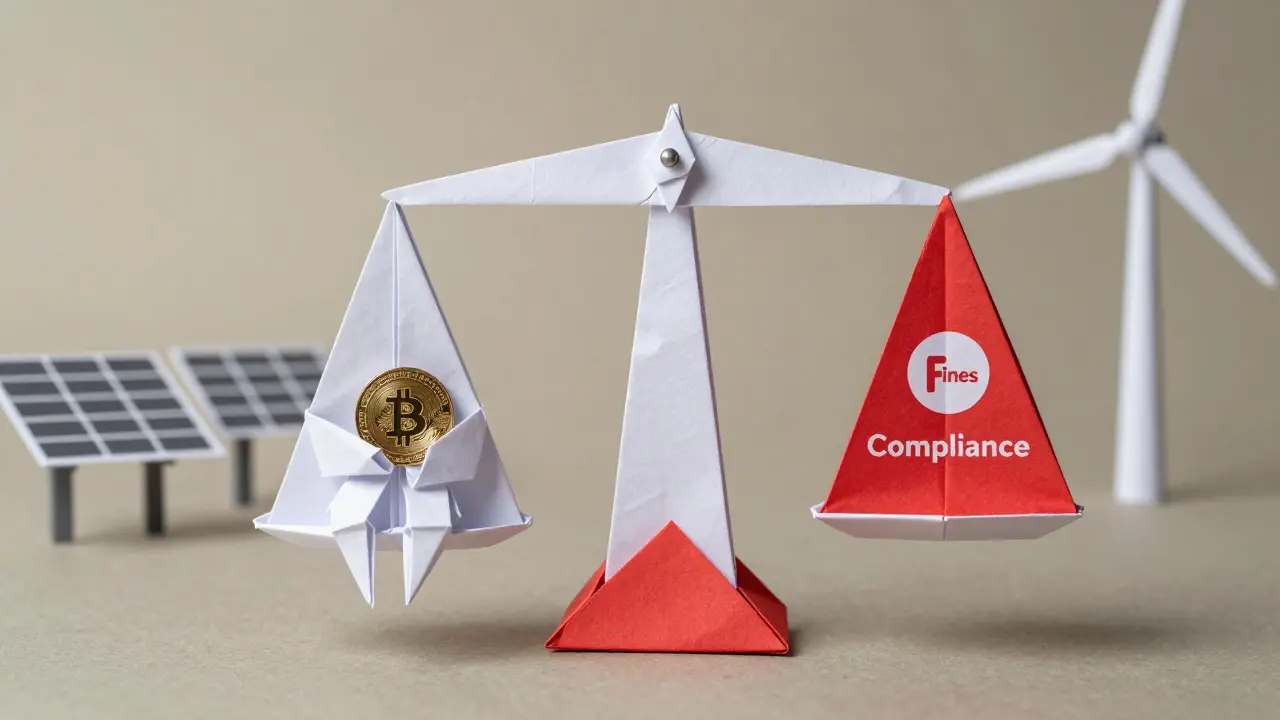 Origami scales balancing crypto tokens against compliance weights