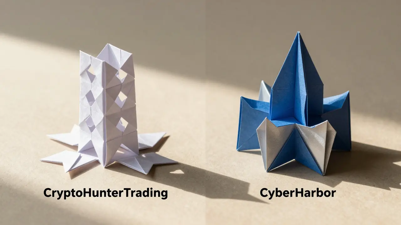 Fragile vs sturdy origami structures comparing risky and secure crypto projects.