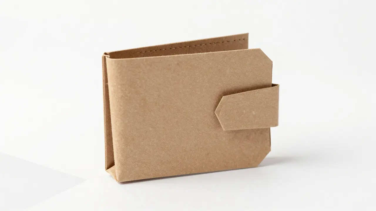 Textured origami icons depicting a digital wallet and NFT asset