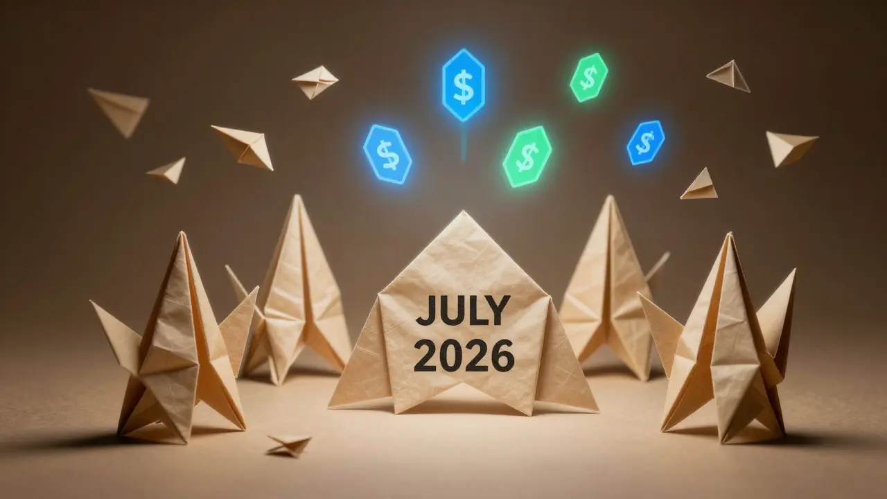 Large origami firms remaining as smaller ones fade, with digital tokens rising