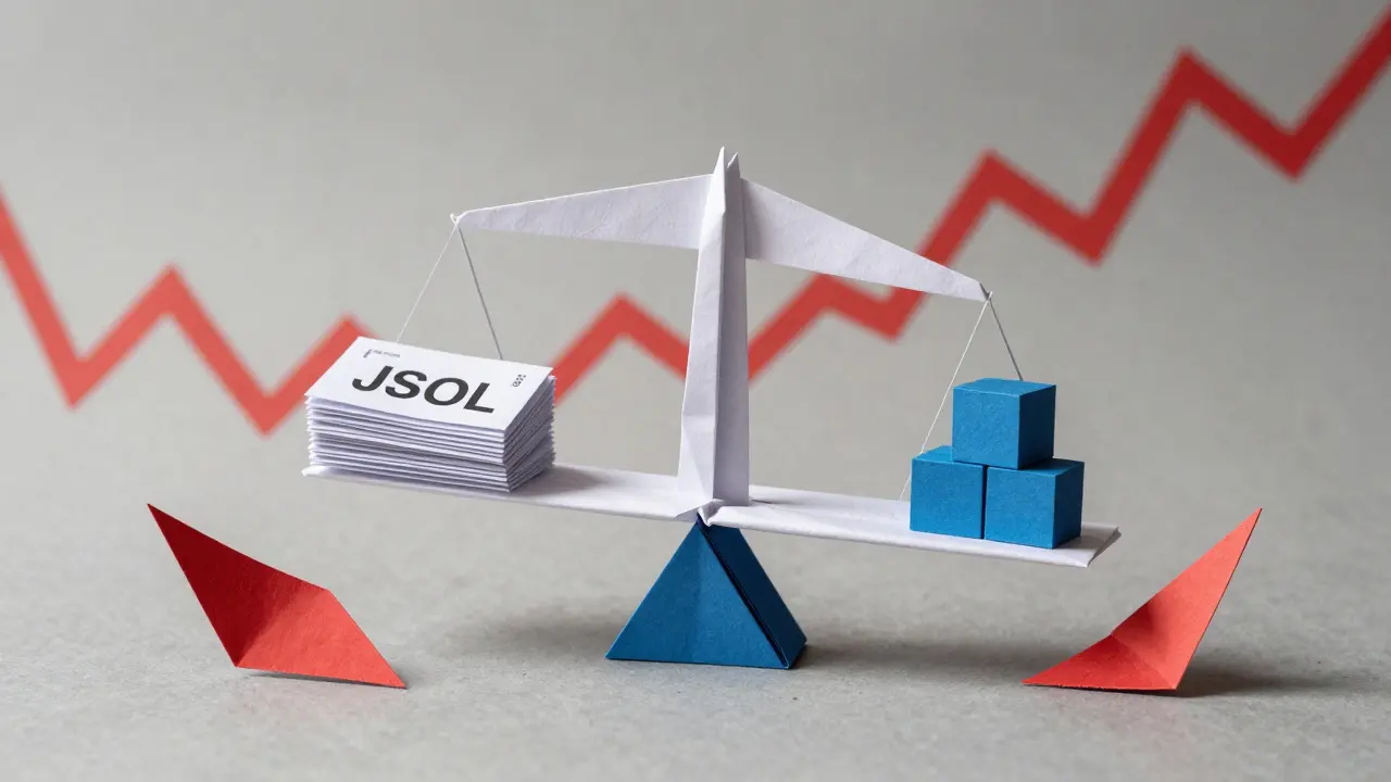 Origami scale balancing JSOL tokens against liquidity risks and volatility