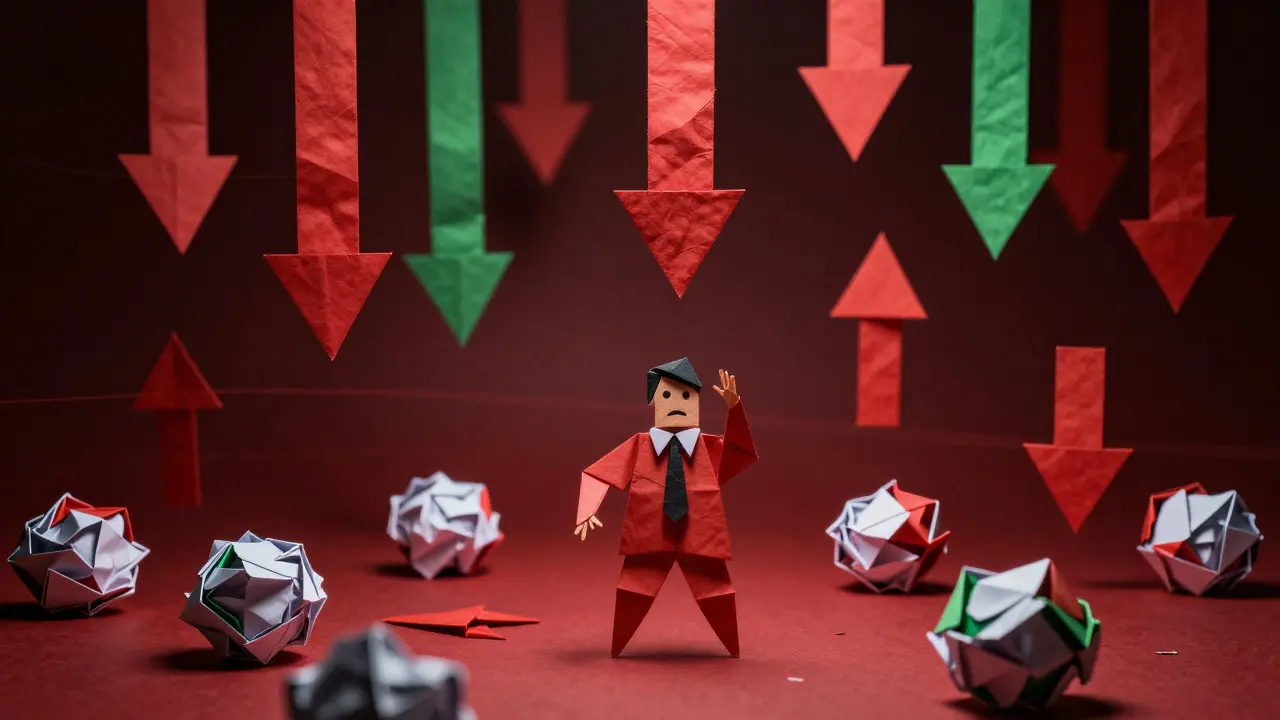 Origami chart showing market crash
