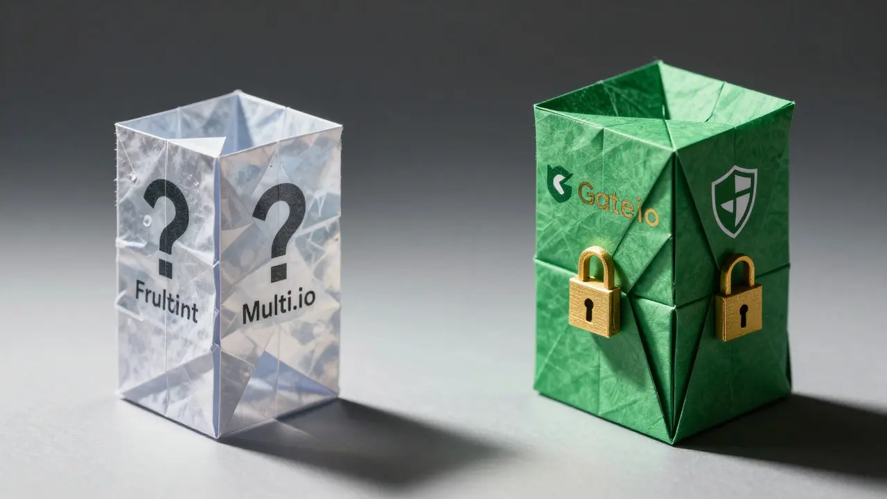 Origami comparison of fake vs real crypto exchanges