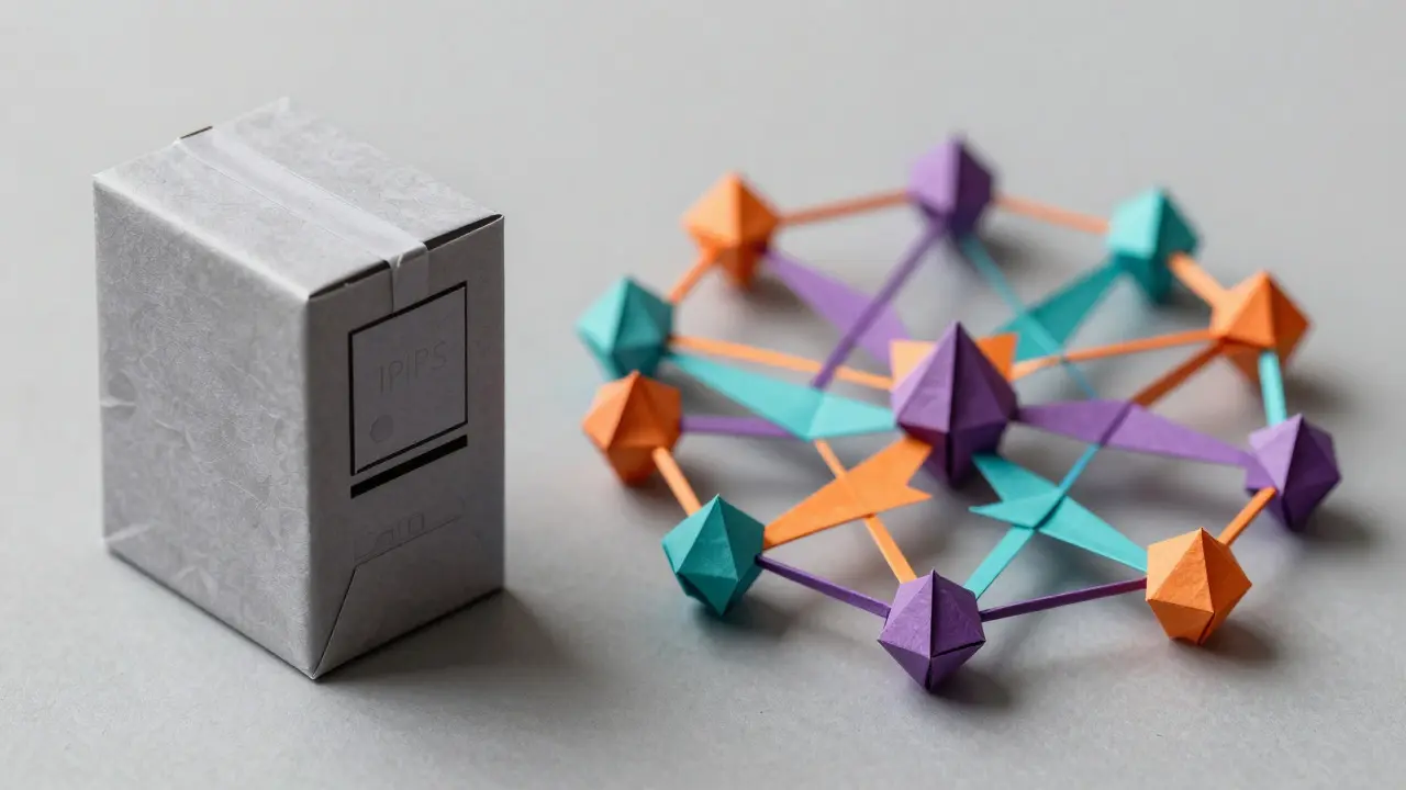Origami network showing decentralized vs centralized storage