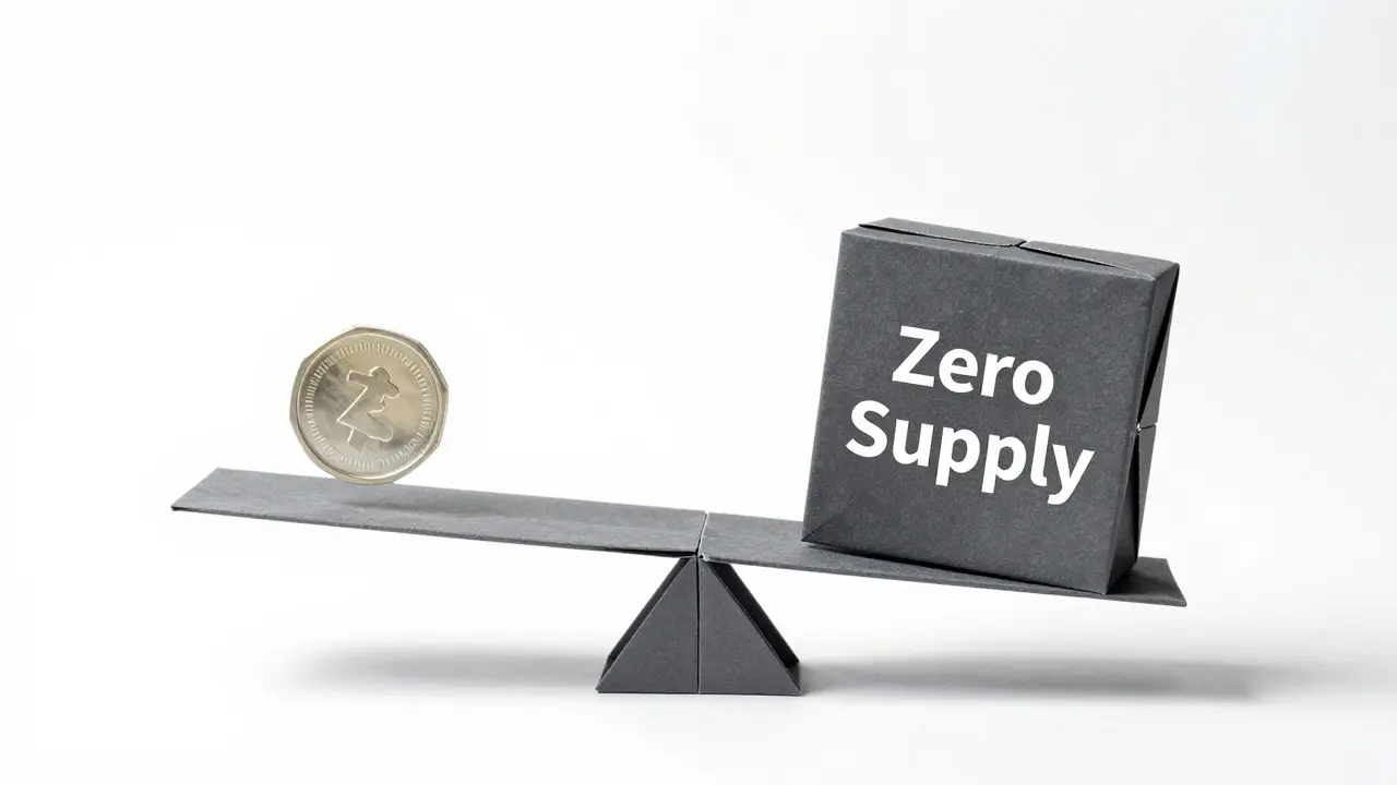 Origami scale showing zero supply imbalance