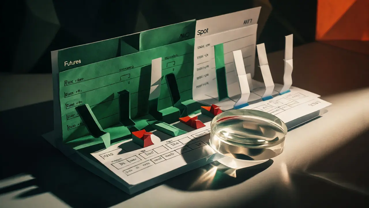 Complex origami DeFi structure with magnifying glass highlighting stalled liquidity