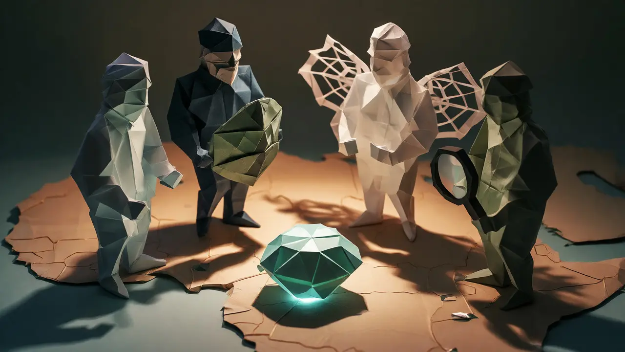 Origami figures representing SEC, CBN, NFIU, and EFCC regulating digital assets.