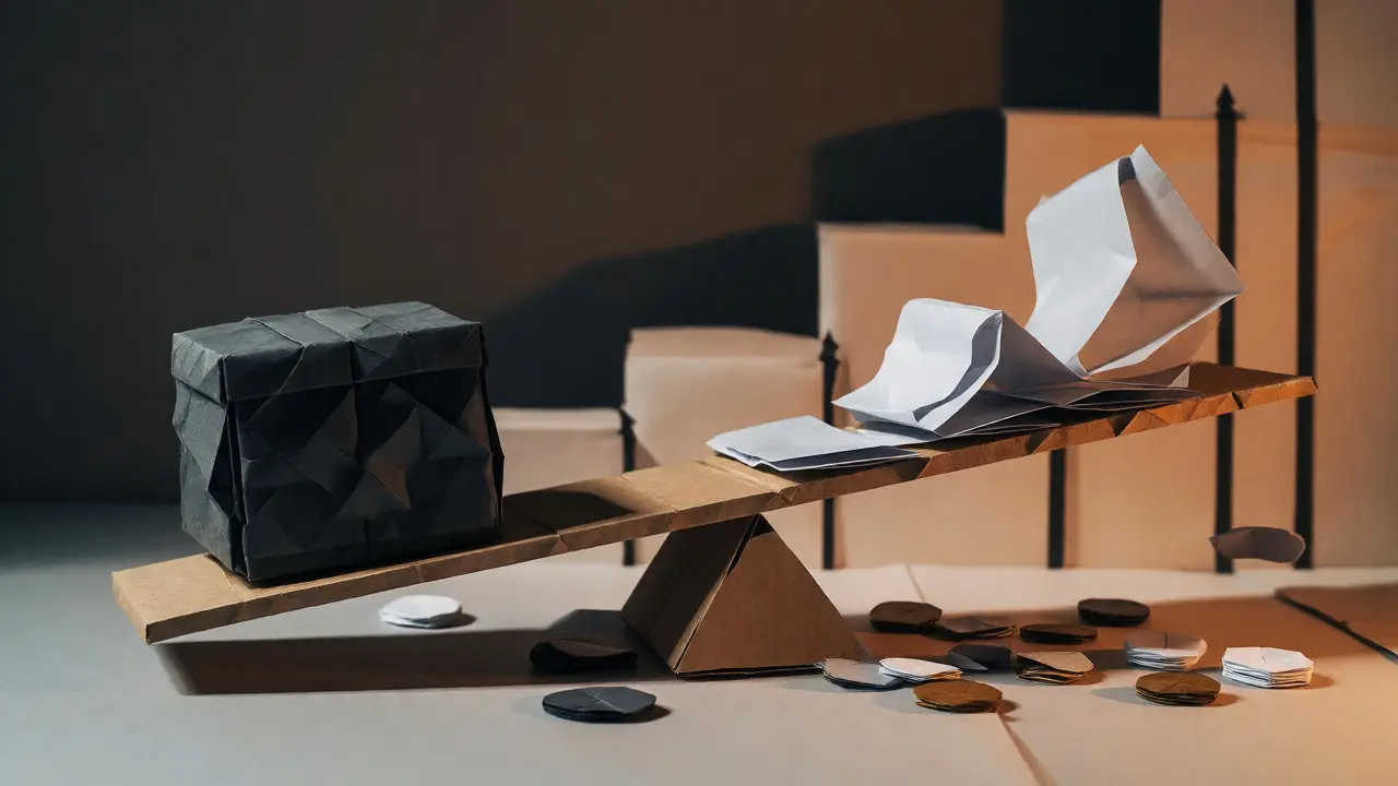 Origami seesaw balancing difficulty and hash rate