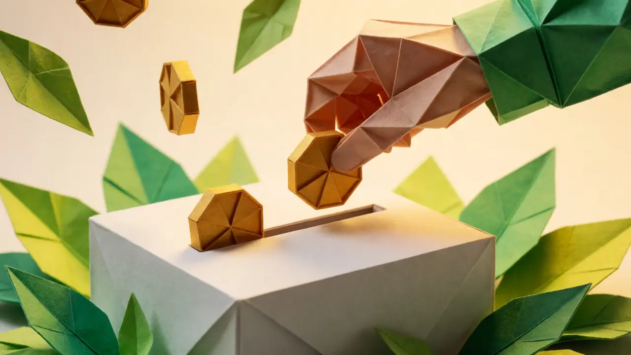 Origami visualization of swapping tokens in a DEX pool