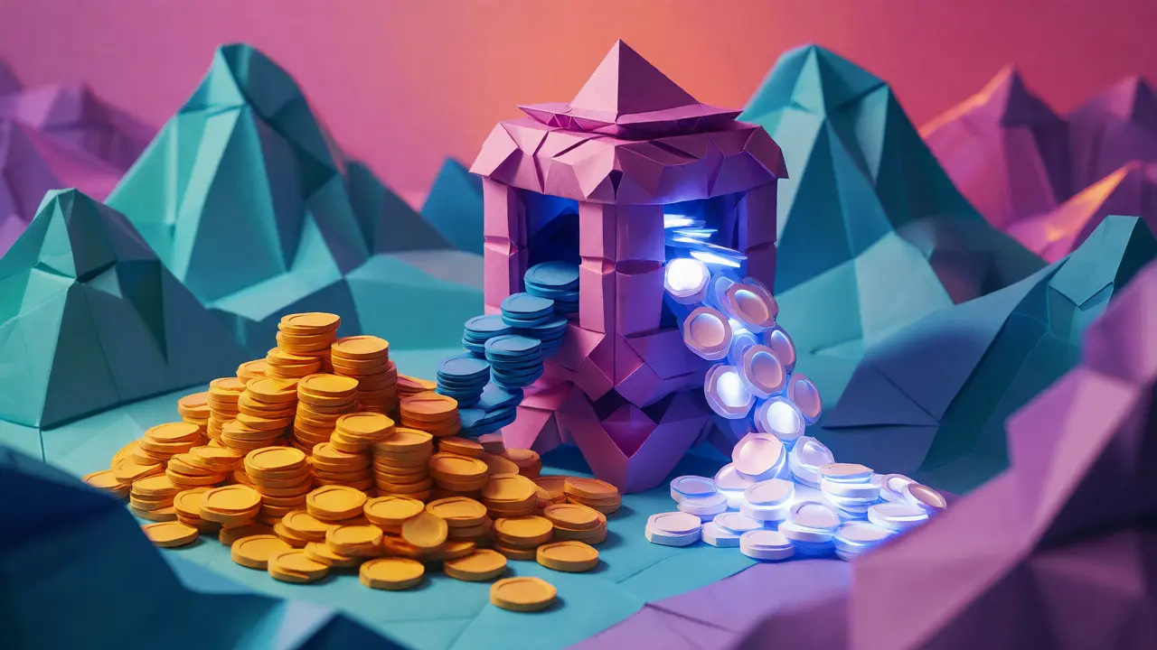 Paper AMM machine distributing tokens from liquidity pools